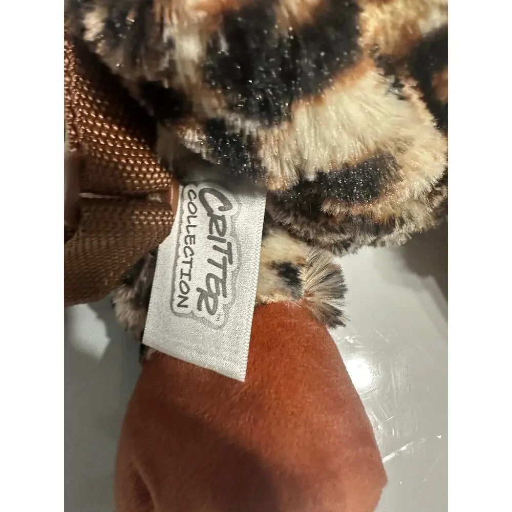 Critterz Couture Leopard Plush Backpack Brown Spotted Pre-Owned